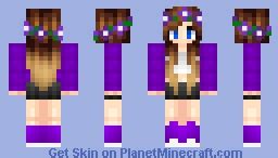 Reshaded Purple Girl Minecraft Skin