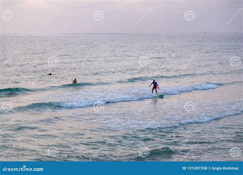 Sunset scene on Yafo Beach editorial stock photo. Image of activity ...