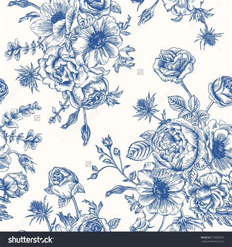 Blue And White Floral Pattern / Blue Flower Pattern Hd Stock Images ...