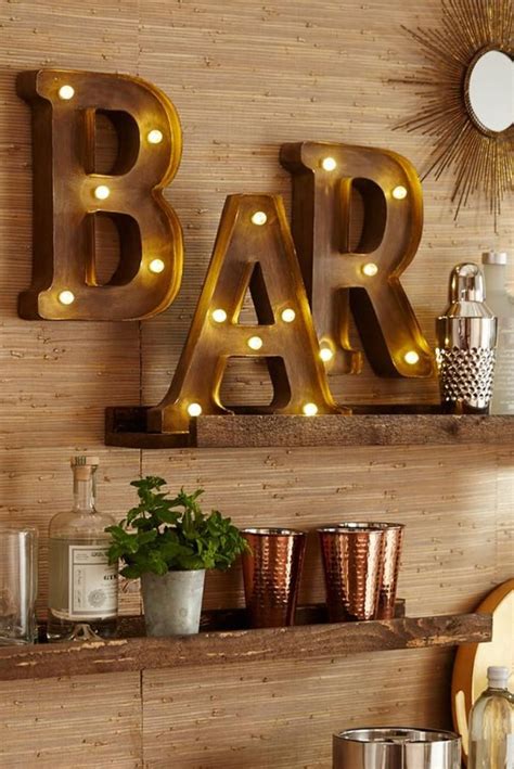 Custom 21" Rustic "BAR" Vintage Marquee Sign | Zazzle.com | Bar wall ...