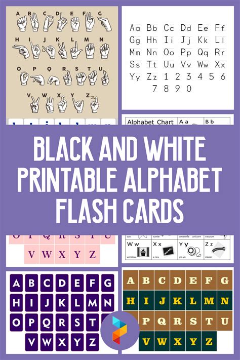 Black And White Alphabet Flash Cards - 10 Free PDF Printables | Printablee