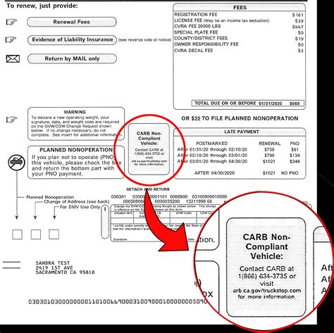 CARB Warning on DMV Registration Renewal Notice