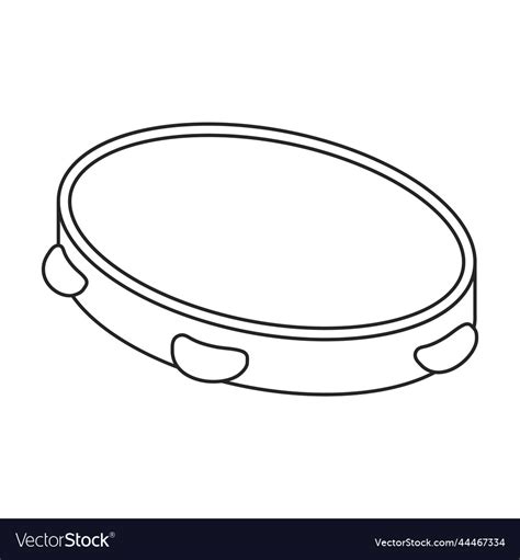 Tambourine outline icon drum Royalty Free Vector Image