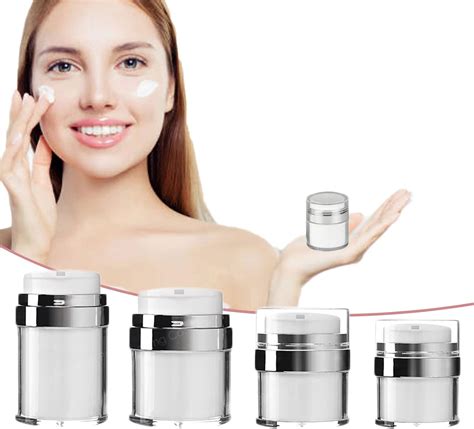 Amazon.com: Cream Jar Vacuum Bottle, 4Pcs Airless Pump Jar, Refillable Portable Vacuum ...