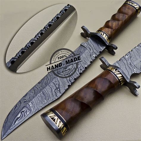 Custom Handmade Damascus Steel Hunting Damascus Bowie Knife 1619
