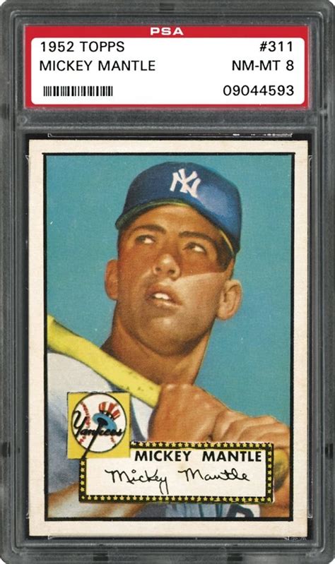10 Most Expensive Baseball Cards #1 1952 Topps Mickey Mantle $525,000 ...