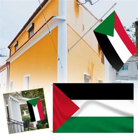 PALESTINE PALESTINIAN FLAG 5Ft X 3Ft Eyelets Fast Despatch Polyester B ...