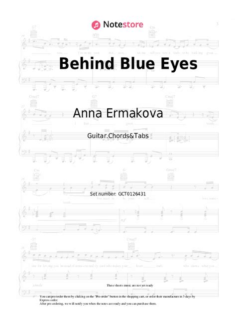 Anna Ermakova - Behind Blue Eyes guitar chords and tabs in Note-Store.com | Guitar.Chords&Tabs ...