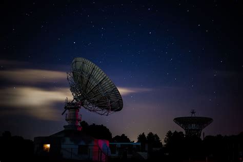 HD wallpaper: white satellite dishes, antenna, night, sky, star, dark, radar dish | Wallpaper Flare