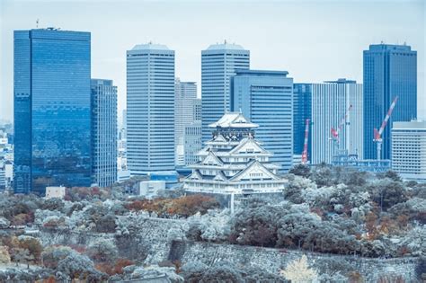 Premium Photo | Beautiful landmark osaka castle in winter