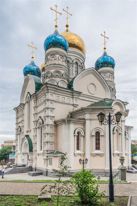 Pokrovsky Russian Orthodox Cathedral in Vladivostok, Russia Stock Photo - Image of peter ...