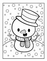 Snowman Top Hat Coloring Page sketch template