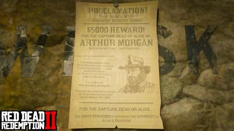 Arthur Morgan Bounty Poster | RDR2 - YouTube