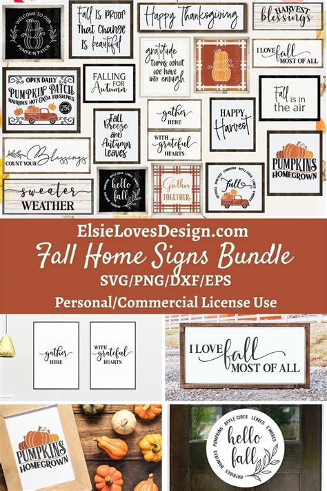 Farmhouse Fall Home Signs Bundle SVG Cut Files