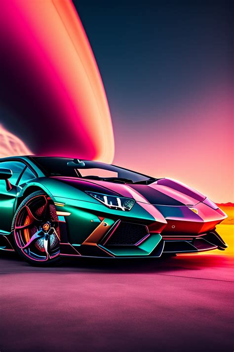 Lexica - Ultra High Definition, Synthwave desktop wallpaper of a lamborghini aventador, 8k ...