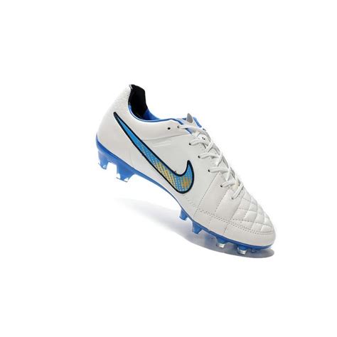 Nike Tiempo Legend V FG Firm Ground Football Boots White Blue