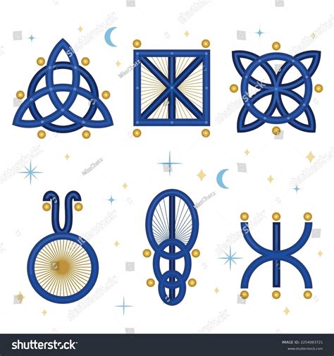 Illustration Set 6 Wiccan Symbols Stock Vector (Royalty Free ...