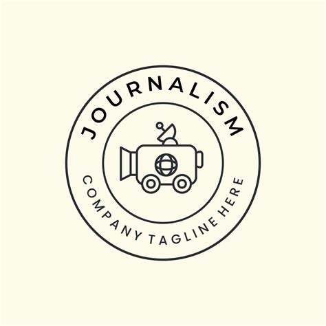 journalism with linear and emblem style logo vector icon design. camera, news template ...