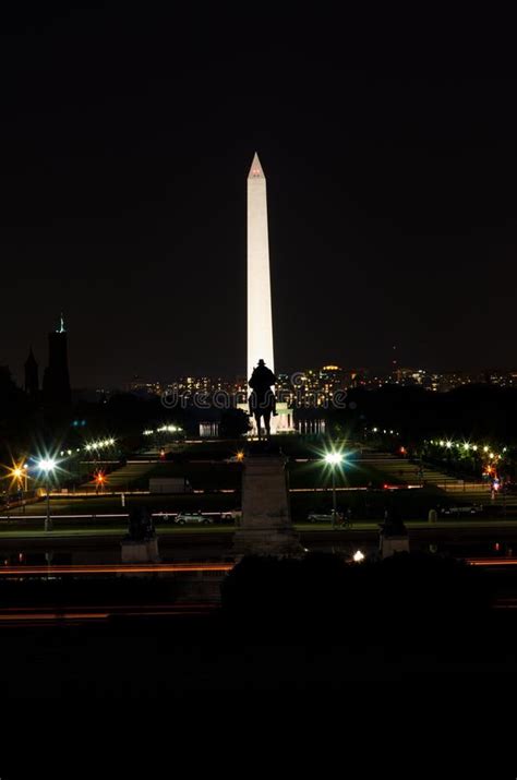 Washington DC Skyline at Night, Including Lincoln Memorial, Washington ...