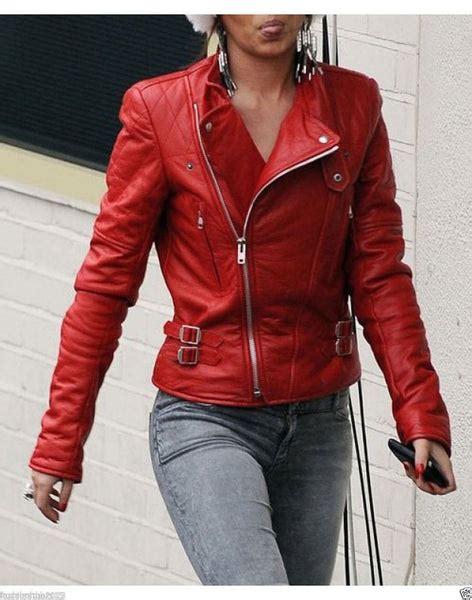 Kay Michael Style Red Women's Moto Lambskin Real Leather Jacket – The Film Jackets