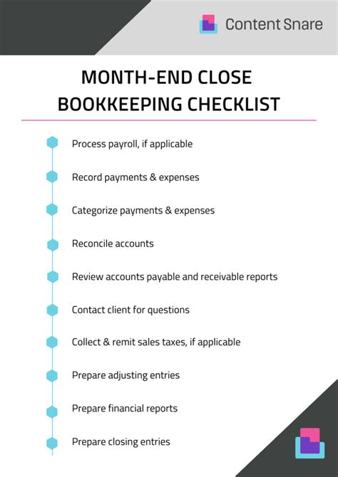 Accounting Month End Checklist Template