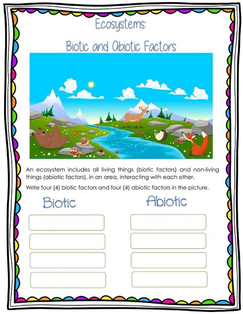 Biotic And Abiotic Worksheet