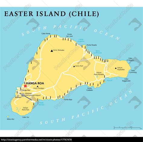 Easter Island Political Map - Stock image - #17767478 | PantherMedia ...