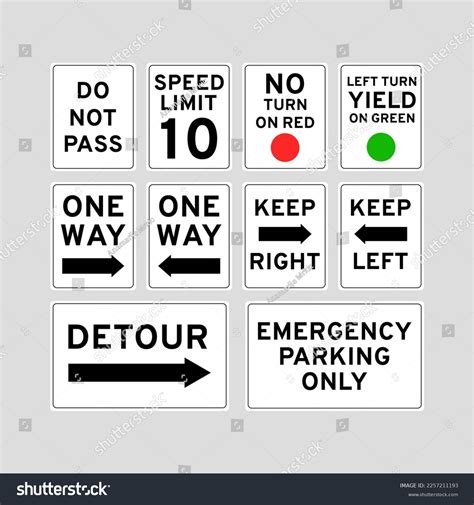 Collection Us Road Signs Vector Illustration Stock Vector (Royalty Free ...