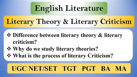 Difference Between Literary Theory and Literary Criticism in English Literature - YouTube