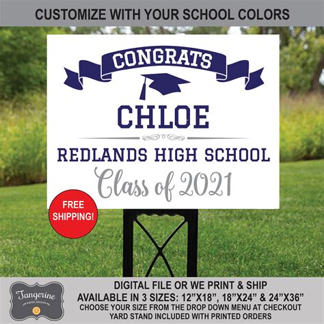 Graduation Banner Class of 2021 Sign, Custom Colors add your picture ...