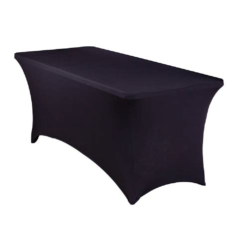 Spandex Tablecloth - 8ft Banquet - Black - Prestige Linens