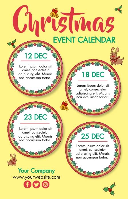 Christmas, Event Calendar Template | PosterMyWall