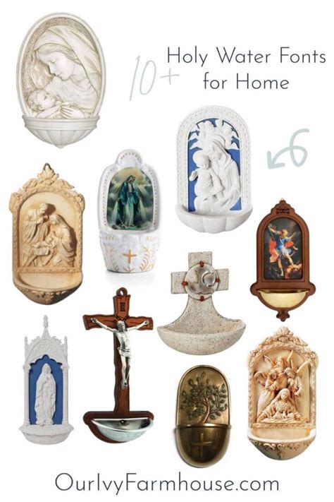 10+ Beautiful Holy Water Fonts for the Catholic Home - Our Ivy Farmhouse