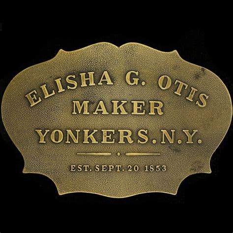 Elisha Otis Elevator New York Sign Employee Gift 1970s Bronze Vtg Belt Buckle