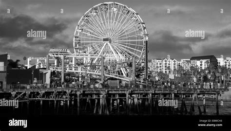 Ferris wheel on a pier, Santa Monica Pier, Santa Monica, Los Angeles County, California, USA ...