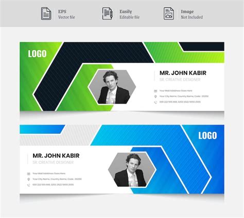 Premium Vector | Email signature banner design template