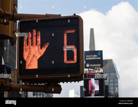 Pedestrian Crosswalk Signal in Times Square, NYC Stock Photo - Alamy