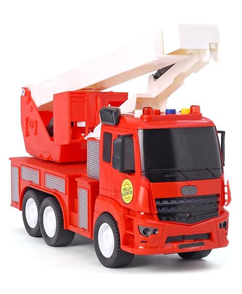 Buy RABBITTOM Unbreakable Friction Power Fire Rescue Truck Toy Pull ...