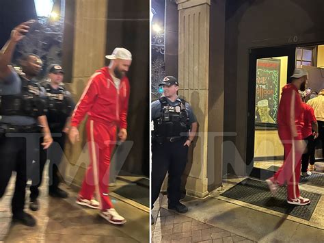 Travis Kelce Takes Photo at Restaurant with Cop After Kansas City Parade Shooting