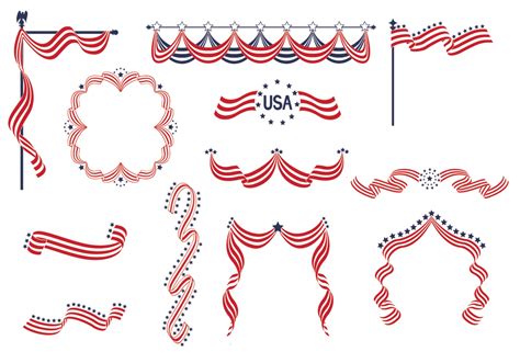 USA Ribbon Banners Vector Pack 80848 Vector Art at Vecteezy