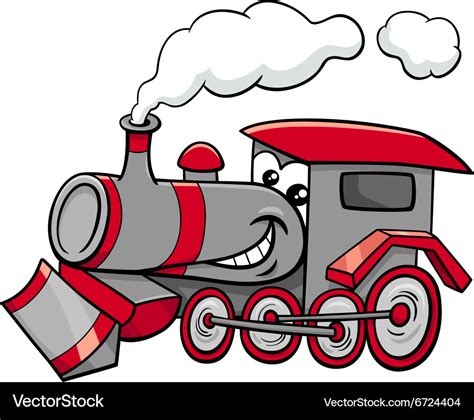 Steam engine cartoon character Royalty Free Vector Image