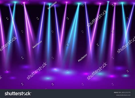 Disco Hall Spotlights Bright Flashes Neon Stock Vector (Royalty Free ...