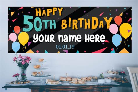 50th Birthday Banner Personalized Custom Party Banner Adult | Etsy