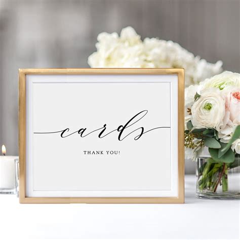 Wedding Cards Sign, Printable Wedding Signage 4x6, 5x7, 8x10, Cards Wedding Sign printable ...