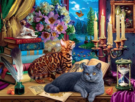 Cats and Candelabra, 750 Pieces, Buffalo Games | Puzzle Warehouse