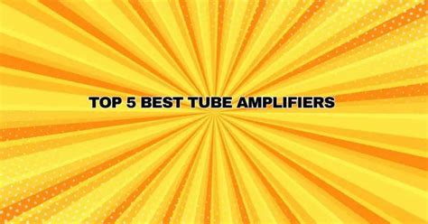 Top 5 Best Tube Amplifiers - All For Turntables