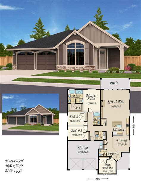 Garden Flat House Plan | One Story Cottage Home Design