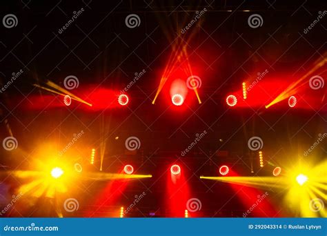 Colorful Concert Lights on Empty Stage Stock Photo - Image of ...