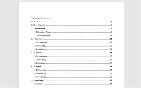 Example for Table of Contents