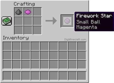 How to make a Magenta Small Ball Firework Star in Minecraft